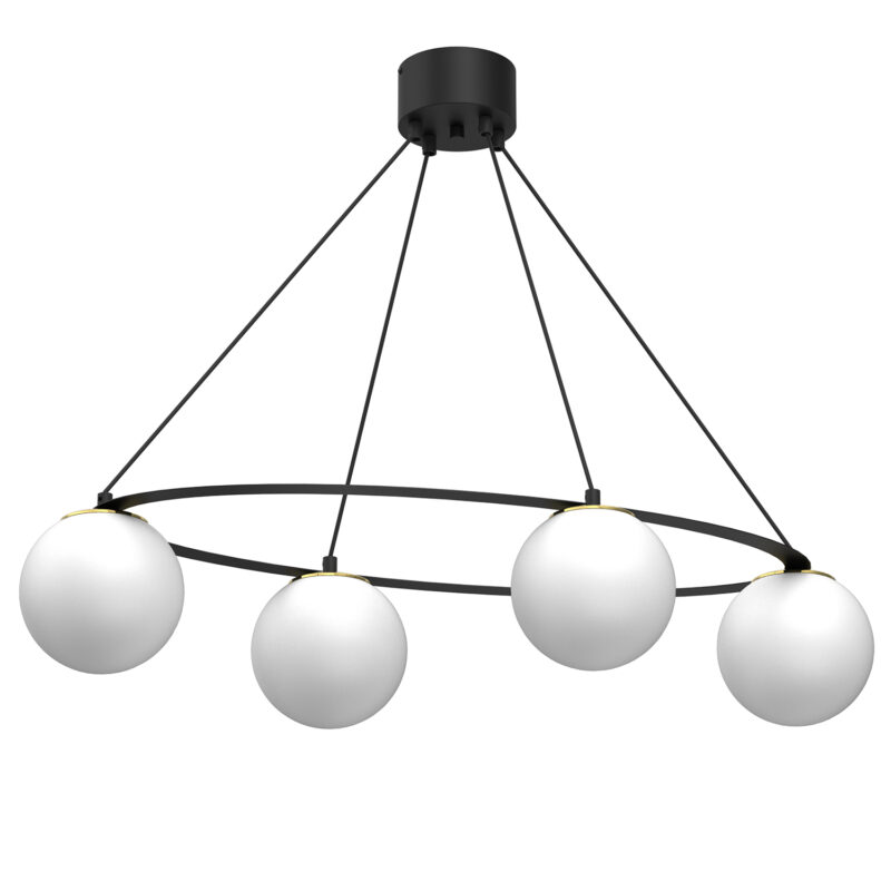 Żyrandol Luminex Ballo Elipse Black/gold x4