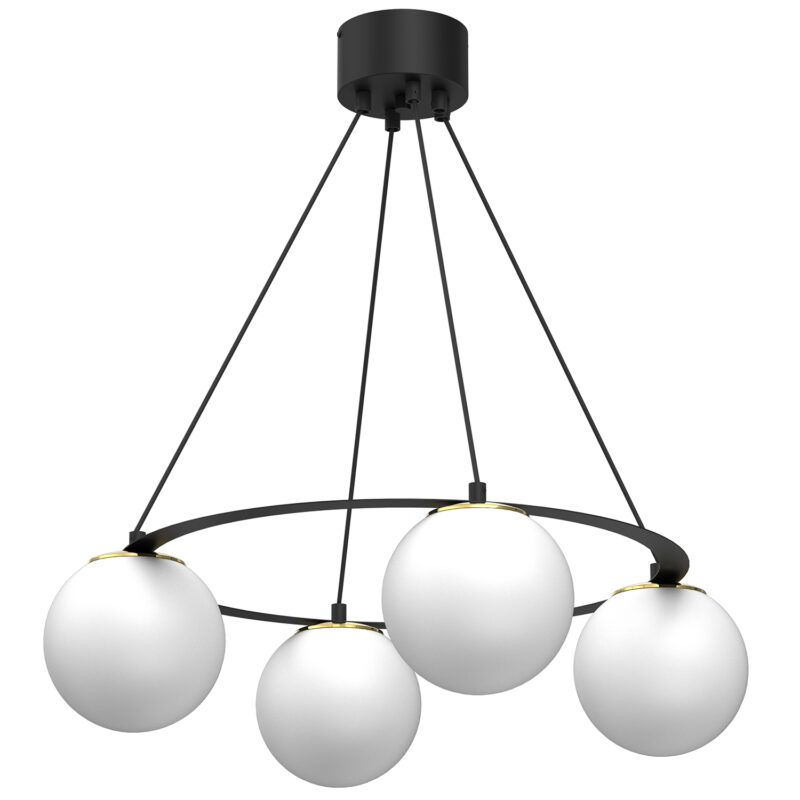 Żyrandol Luminex Ballo Round Black/gold x4