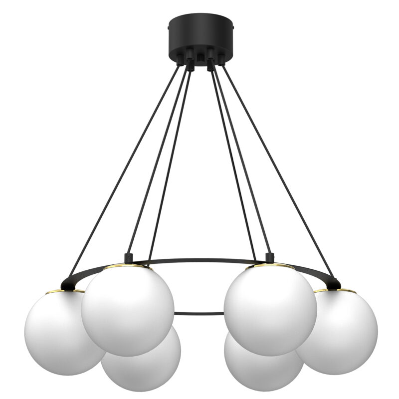 Żyrandol Luminex Ballo Round Black/gold x6