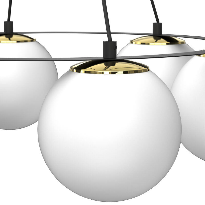 Żyrandol Luminex Ballo Round Black/gold x6 - obrazek 3