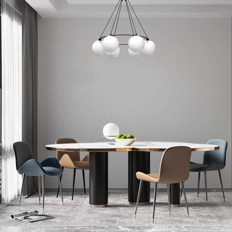 Żyrandol Luminex Ballo Round Black/gold x6 - obrazek 4