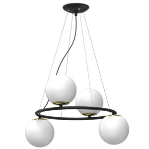 Żyrandol Luminex Bolti Round Black/gold x4
