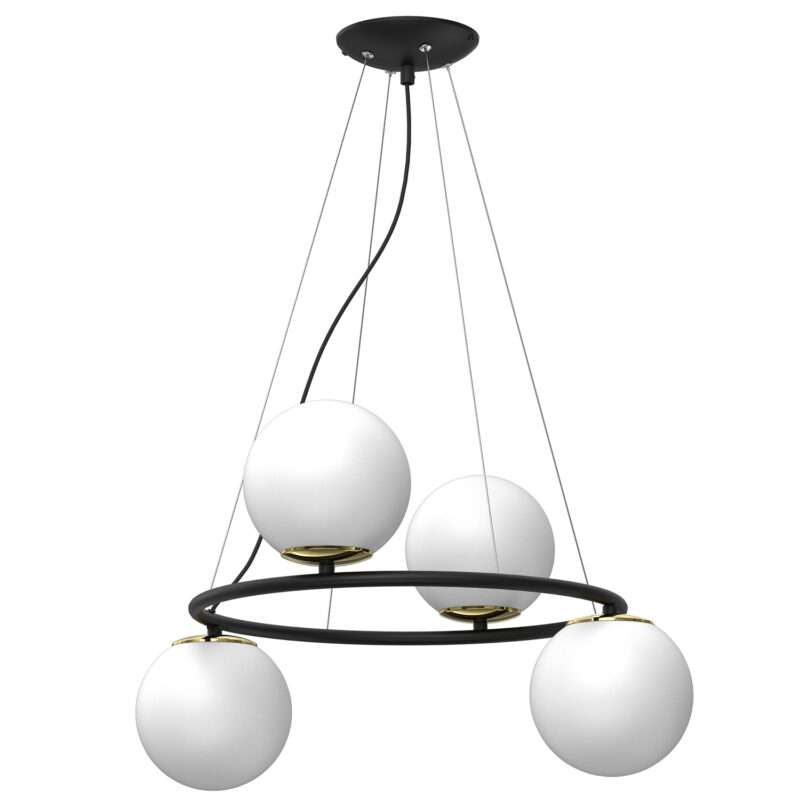 Żyrandol Luminex Bolti Round Black/gold x4