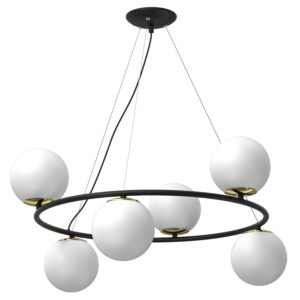 Żyrandol Luminex Bolti Round Black/gold x6