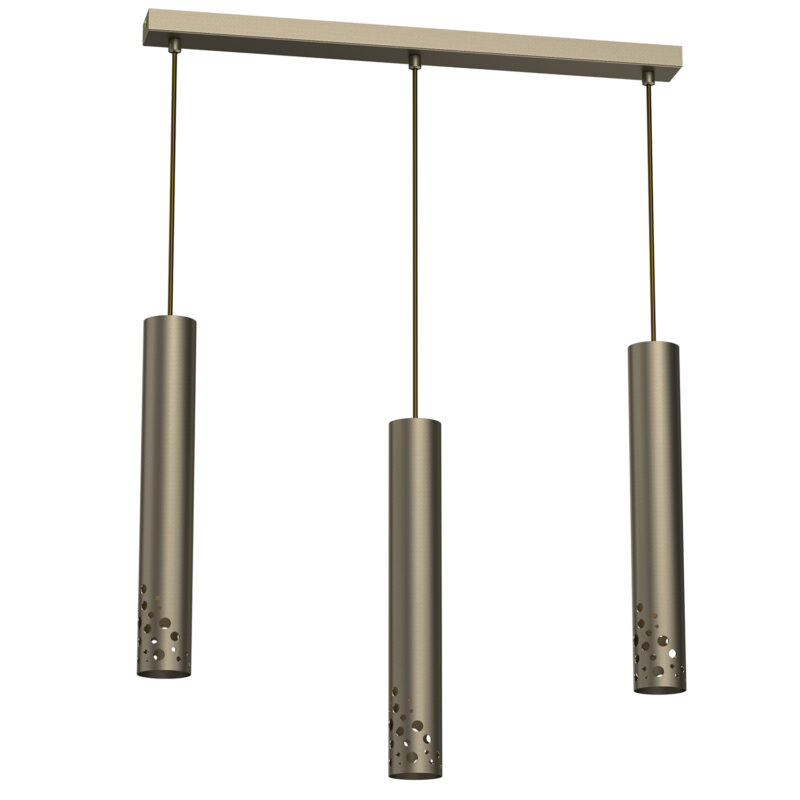 Żyrandol Luminex Tibia Buble Line Bar 600 Mm Titanium Gold x3