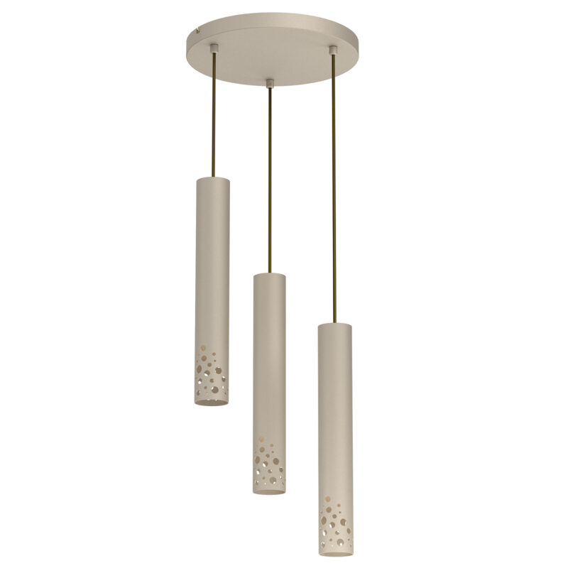 Żyrandol Luminex Tibia Buble Plate Dia 300 Mm Beige x3