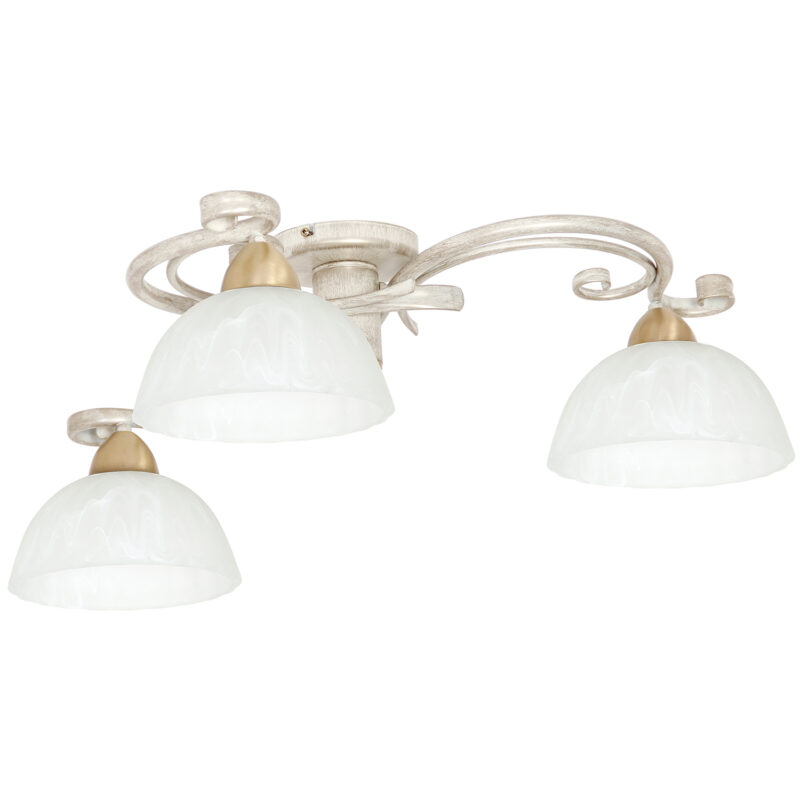 Plafon Luminex Aurora white/brass x3