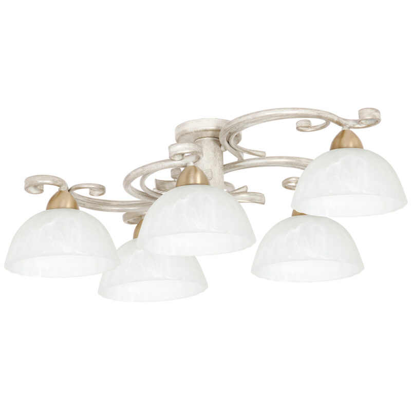 Plafon Luminex Aurora white/brass x5