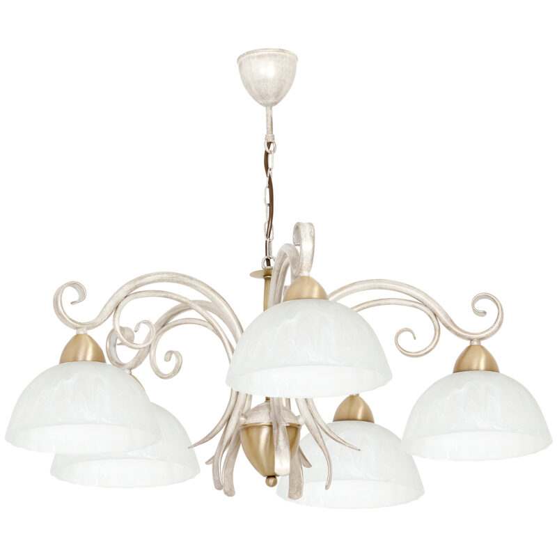 Żyrandol Luminex Aurora white/brass x5