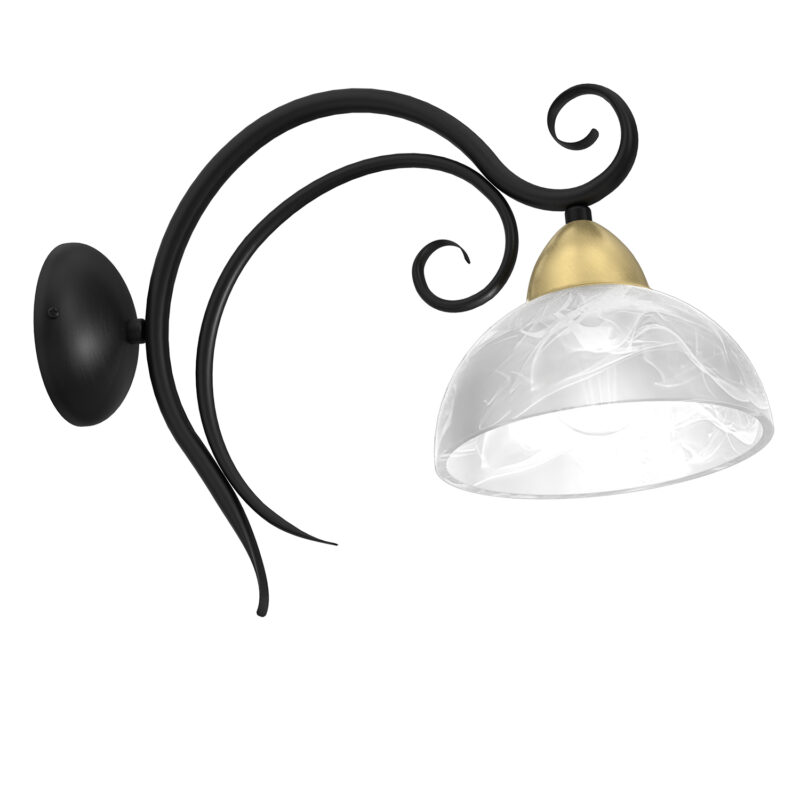 Kinkiet Luminex Aurora czarny/mosiądz x1