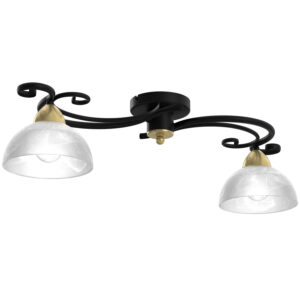 Plafon Luminex Aurora czarny/mosiądz x2