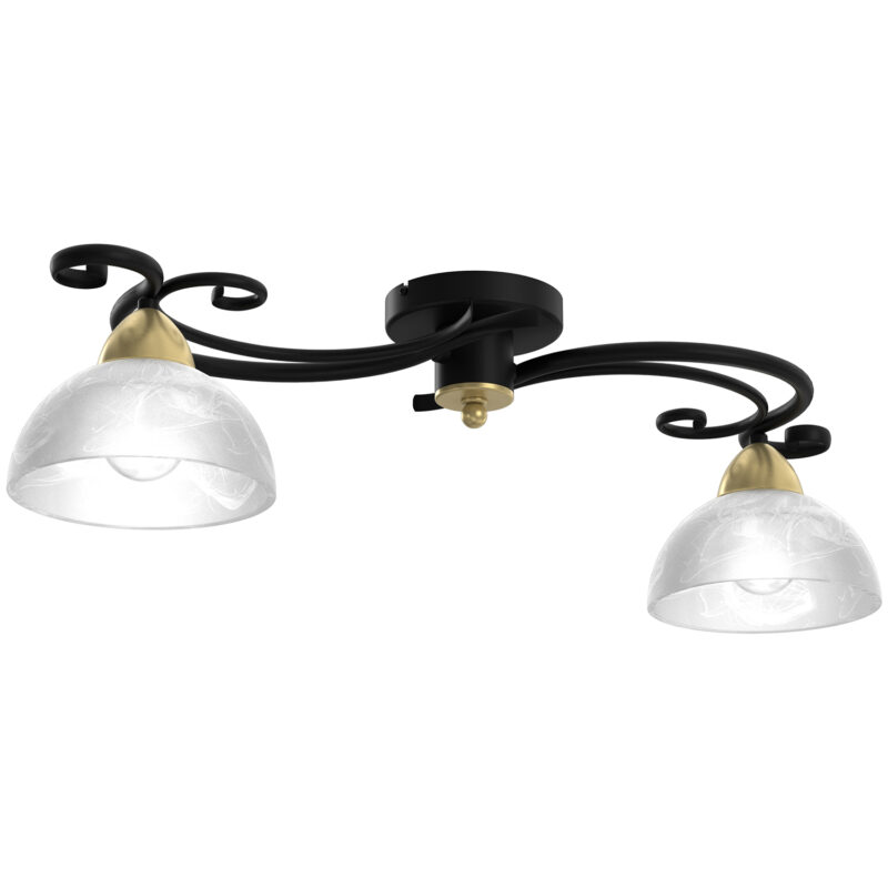 Plafon Luminex Aurora czarny/mosiądz x2