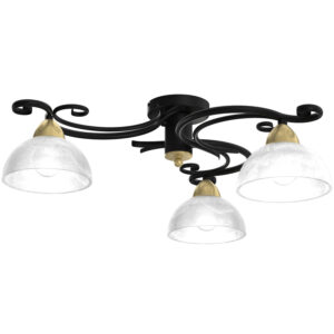 Plafon Luminex Aurora czarny/mosiądz x3