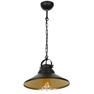 Żyrandol Luminex Iron czarno/złoty x1