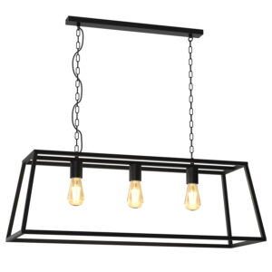 Żyrandol Luminex lamp Frame trapez czarny mat x3