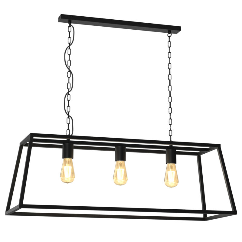 Żyrandol Luminex lamp Frame trapez czarny mat x3
