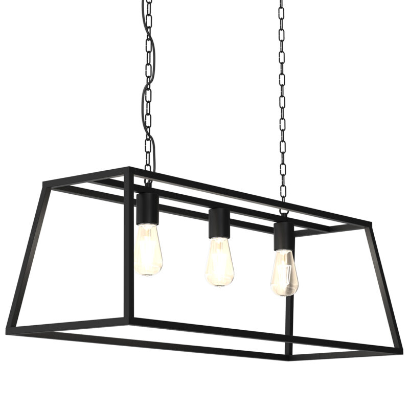 Żyrandol Luminex lamp Frame trapez czarny mat x3 - obrazek 3