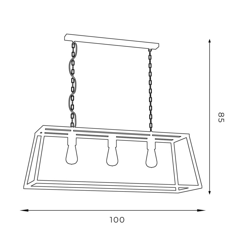 Żyrandol Luminex lamp Frame trapez czarny mat x3 - obrazek 5