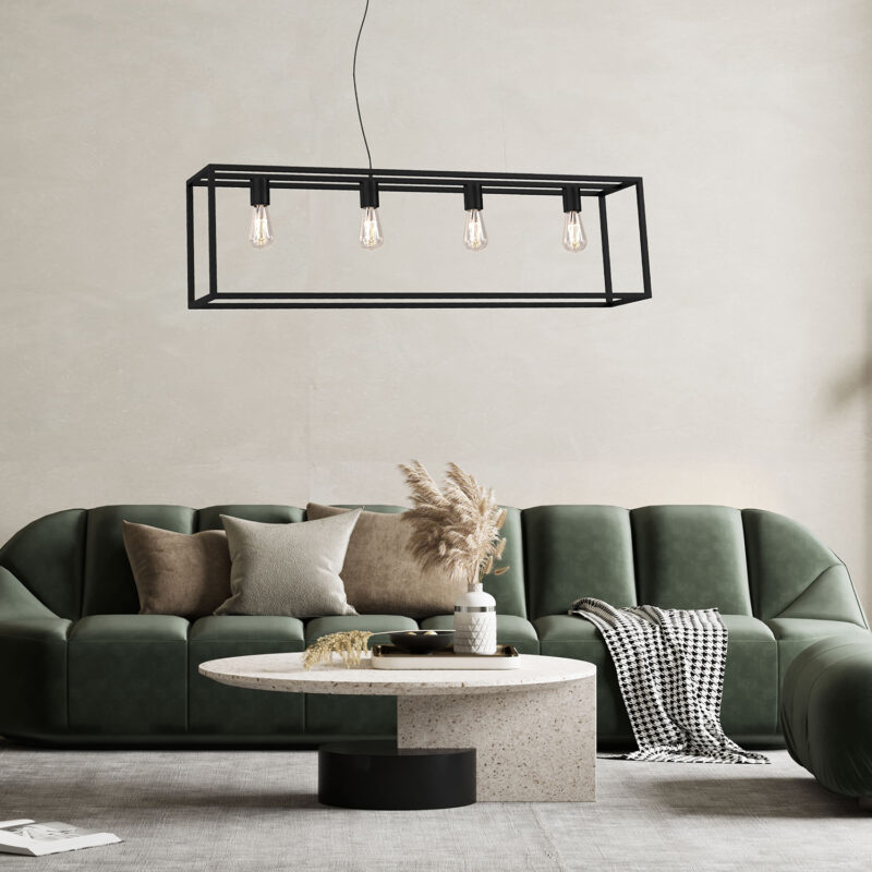 Żyrandol Luminex rectangular Frame czarny x4 - obrazek 4