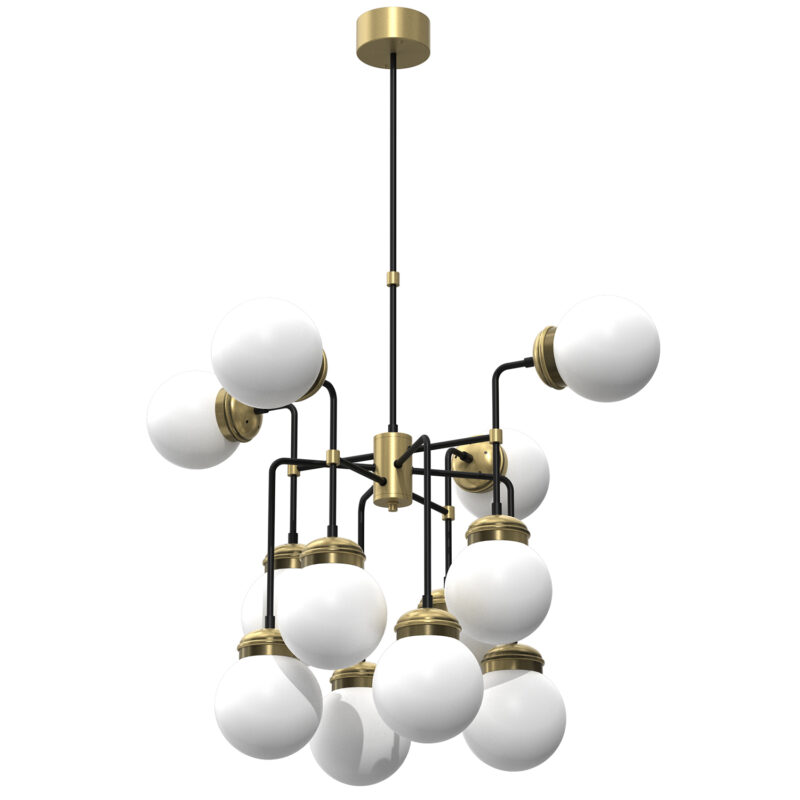 Żyrandol z kloszem Luminex lamp Hydro opal 160mm x12