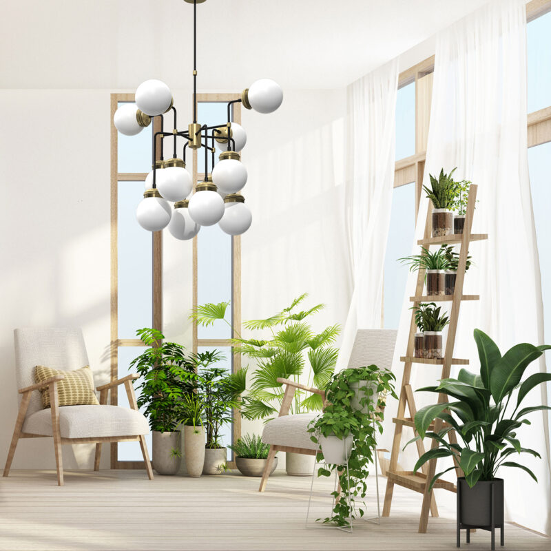Żyrandol z kloszem Luminex lamp Hydro opal 160mm x12 - obrazek 4
