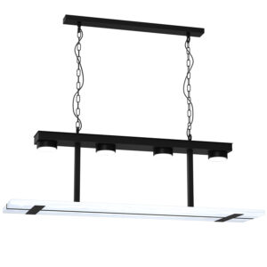 Żyrandol Luminex Shelf Black/white Wood x4
