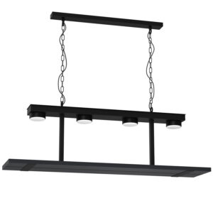 Żyrandol Luminex Shelf Black/black Wood x4