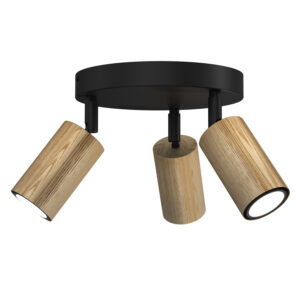 Spot Luminex Nise Plate Dia 200 Black/wood x3