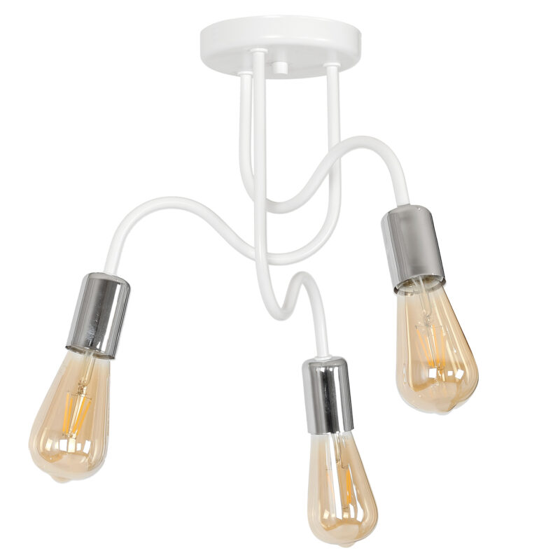 Plafon Luminex Dow white/chrome x3