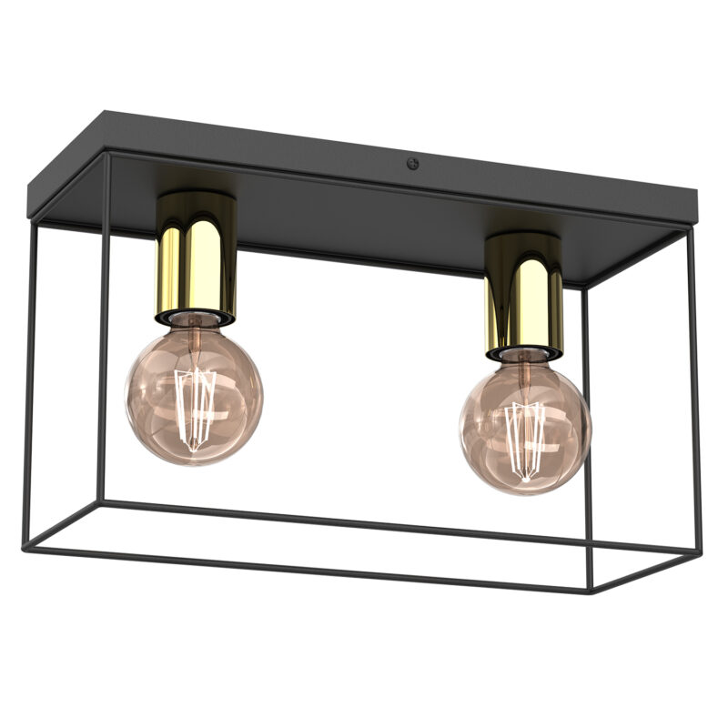 Plafon Luminex Homen Black/gold x2