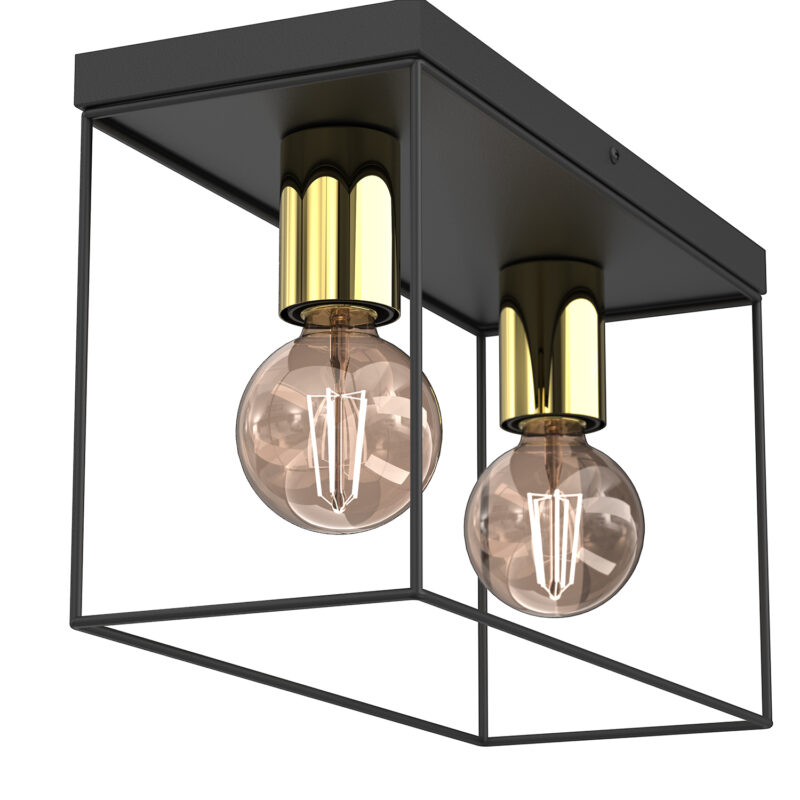 Plafon Luminex Homen Black/gold x2 - obrazek 3