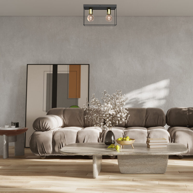 Plafon Luminex Homen Black/gold x2 - obrazek 4