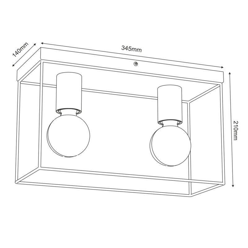 Plafon Luminex Homen Black/gold x2 - obrazek 5