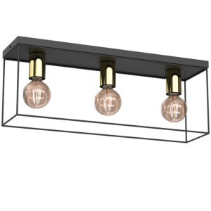 Plafon Luminex Homen Black/gold x3