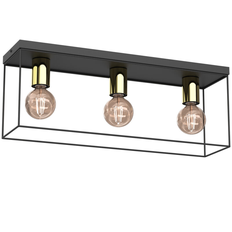 Plafon Luminex Homen Black/gold x3