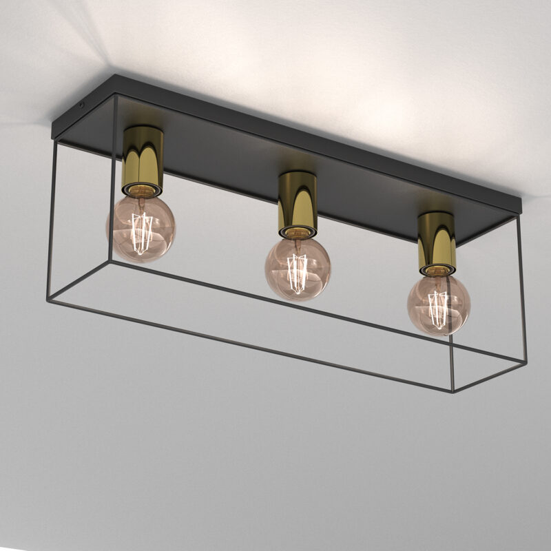 Plafon Luminex Homen Black/gold x3 - obrazek 2