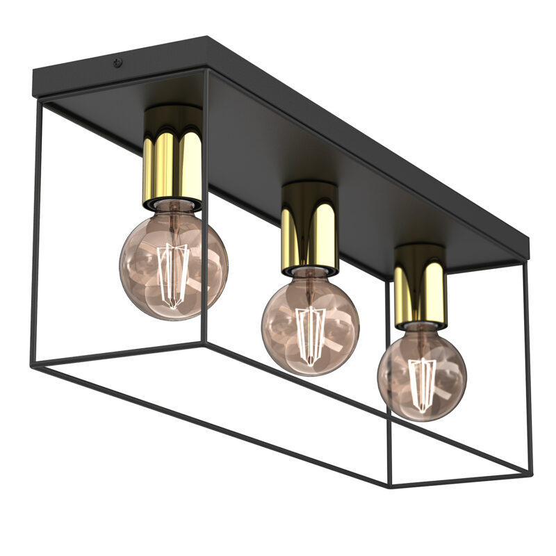 Plafon Luminex Homen Black/gold x3 - obrazek 3