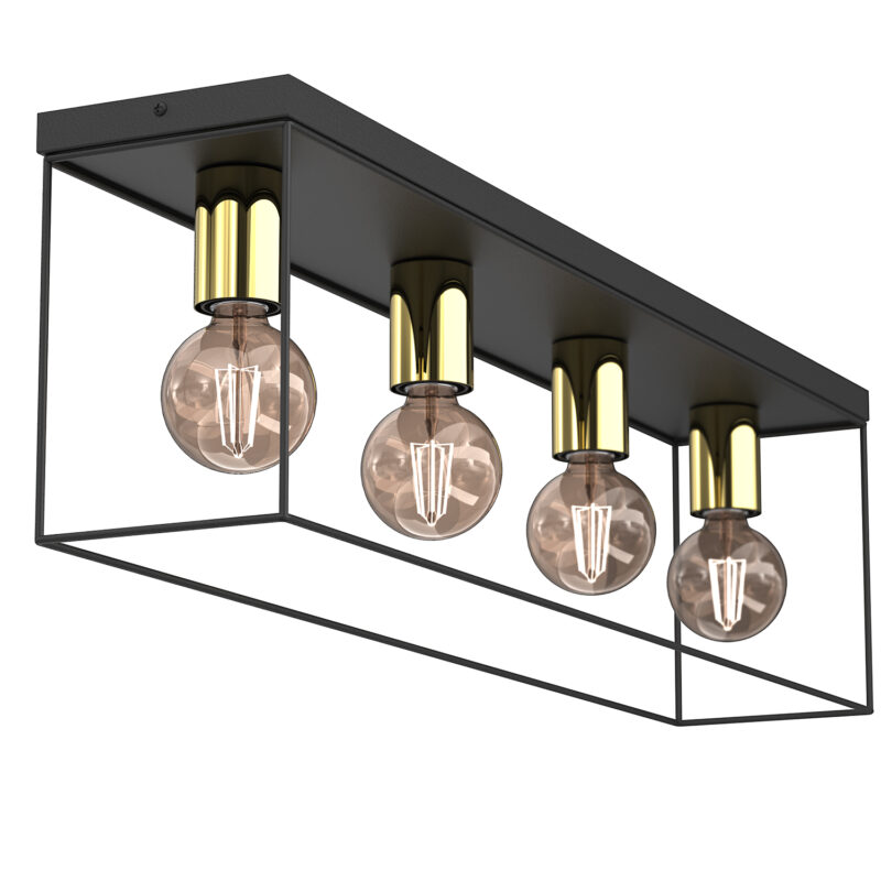 Plafon Luminex Homen Black/gold x4 - obrazek 3