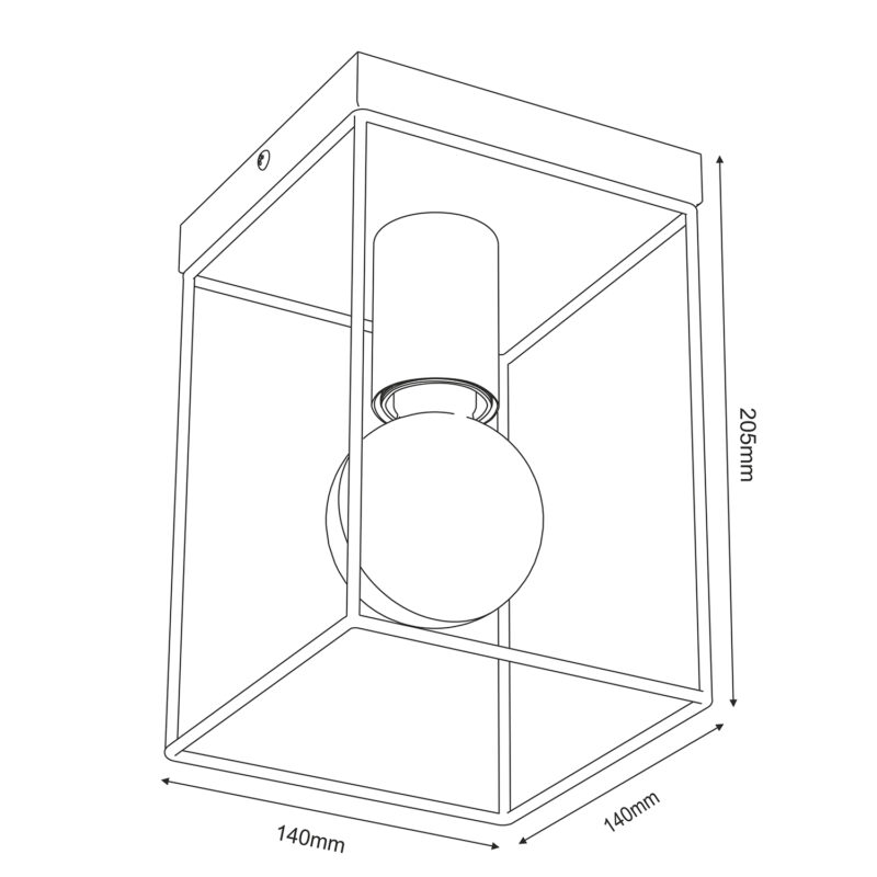 Plafon Luminex Homen Black/chrome x1 - obrazek 5