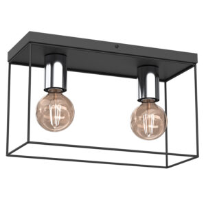 Plafon Luminex Homen Black/chrome x2