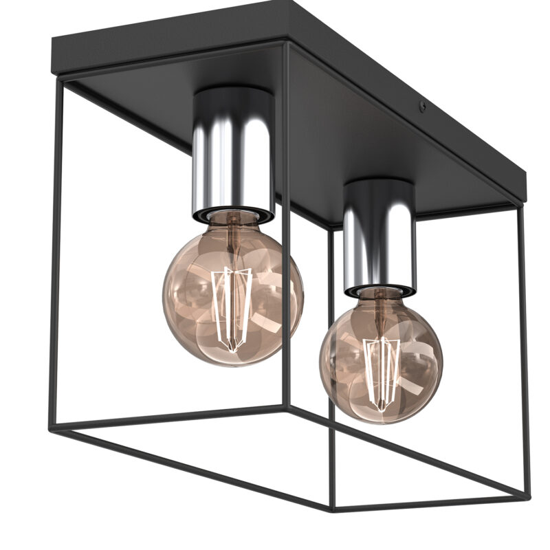 Plafon Luminex Homen Black/chrome x2 - obrazek 3
