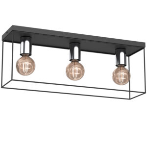 Plafon Luminex Homen Black/chrome x3