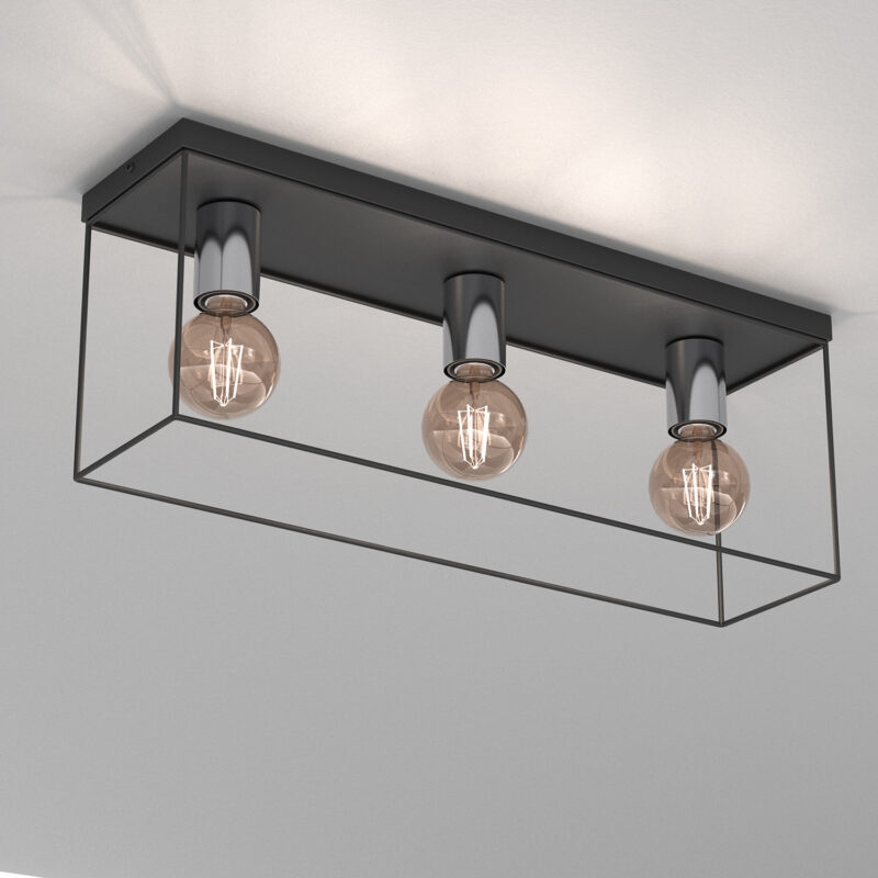 Plafon Luminex Homen Black/chrome x3 - obrazek 2