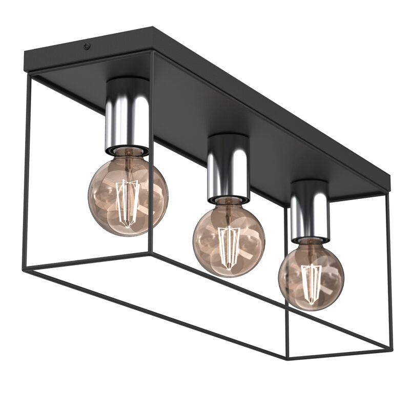 Plafon Luminex Homen Black/chrome x3 - obrazek 3