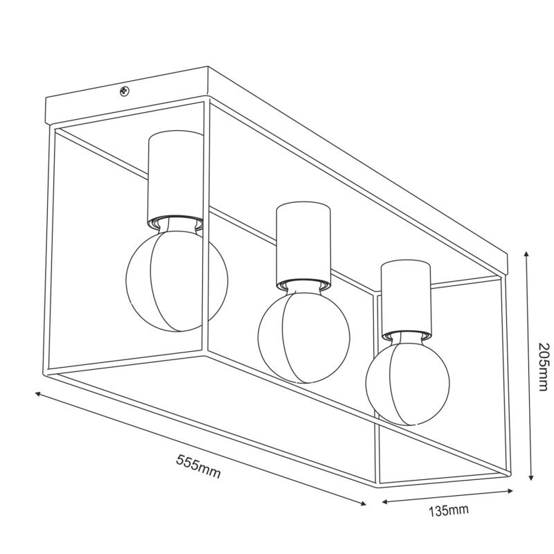 Plafon Luminex Homen Black/chrome x3 - obrazek 5