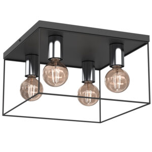 Plafon Luminex Homen Square Black/chrome x4
