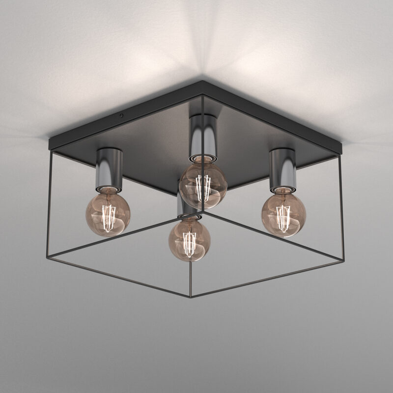Plafon Luminex Homen Square Black/chrome x4 - obrazek 2