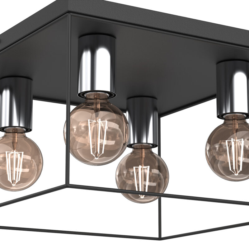 Plafon Luminex Homen Square Black/chrome x4 - obrazek 3