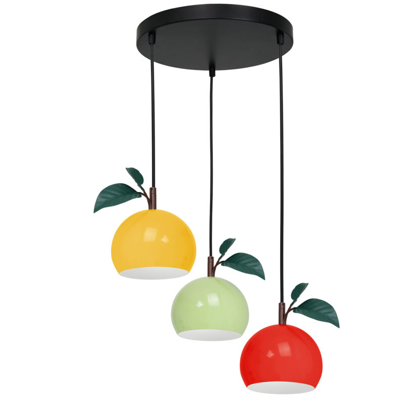 Żyrandol Luminex Apple Mix - Black Ceiling Base x3