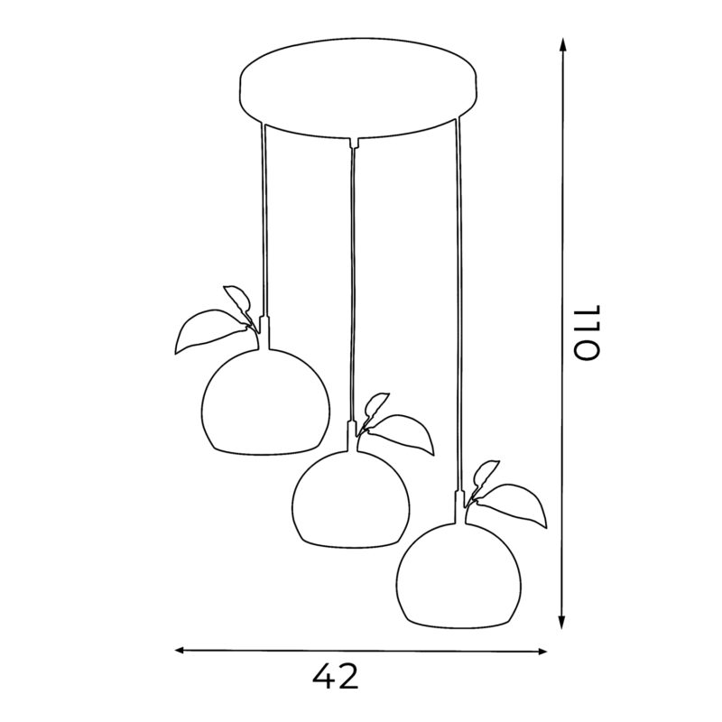 Żyrandol Luminex Apple Mix - Black Ceiling Base x3 - obrazek 5